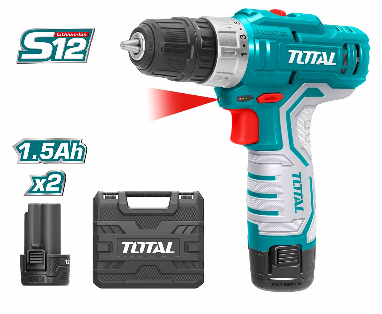 TDLI12325.jpg Total Li-ion Cordless Drill With 2batteries - Image 1