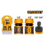 Ingco 3 Pcs hose quick connectors set - Image 3