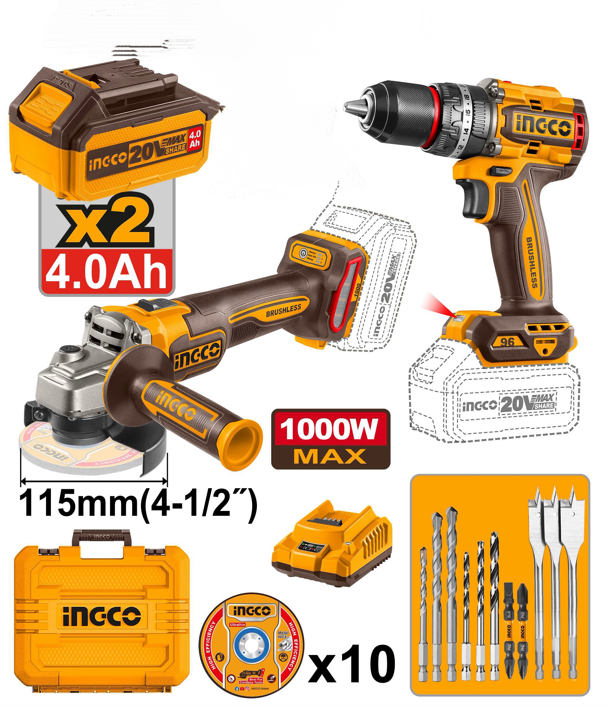 COSLI241298-1.jpg Ingco Cordless 2 pcs combo kit - Image 1