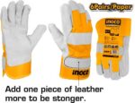 Ingco Leather gloves Size:10.5" - Image 4