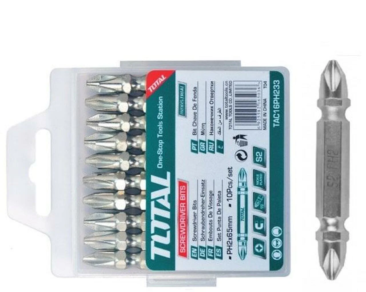 TAC16PH233.webp Total Screwdriver bits PH2, 65mm,10pcs/set - Image 1