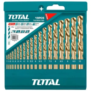 Total HSS twist drill bits set 19 pcs