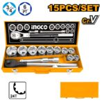 Ingco 15 Pcs 3/4" socket set - Image 2
