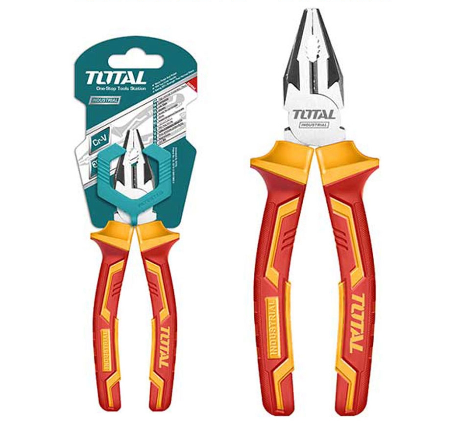 thtip2171.jpg Total Insulated combination pliers Size:7"/180mm - Image 1
